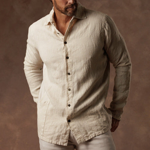 AER LINEN SHIRT / WHITE STONE